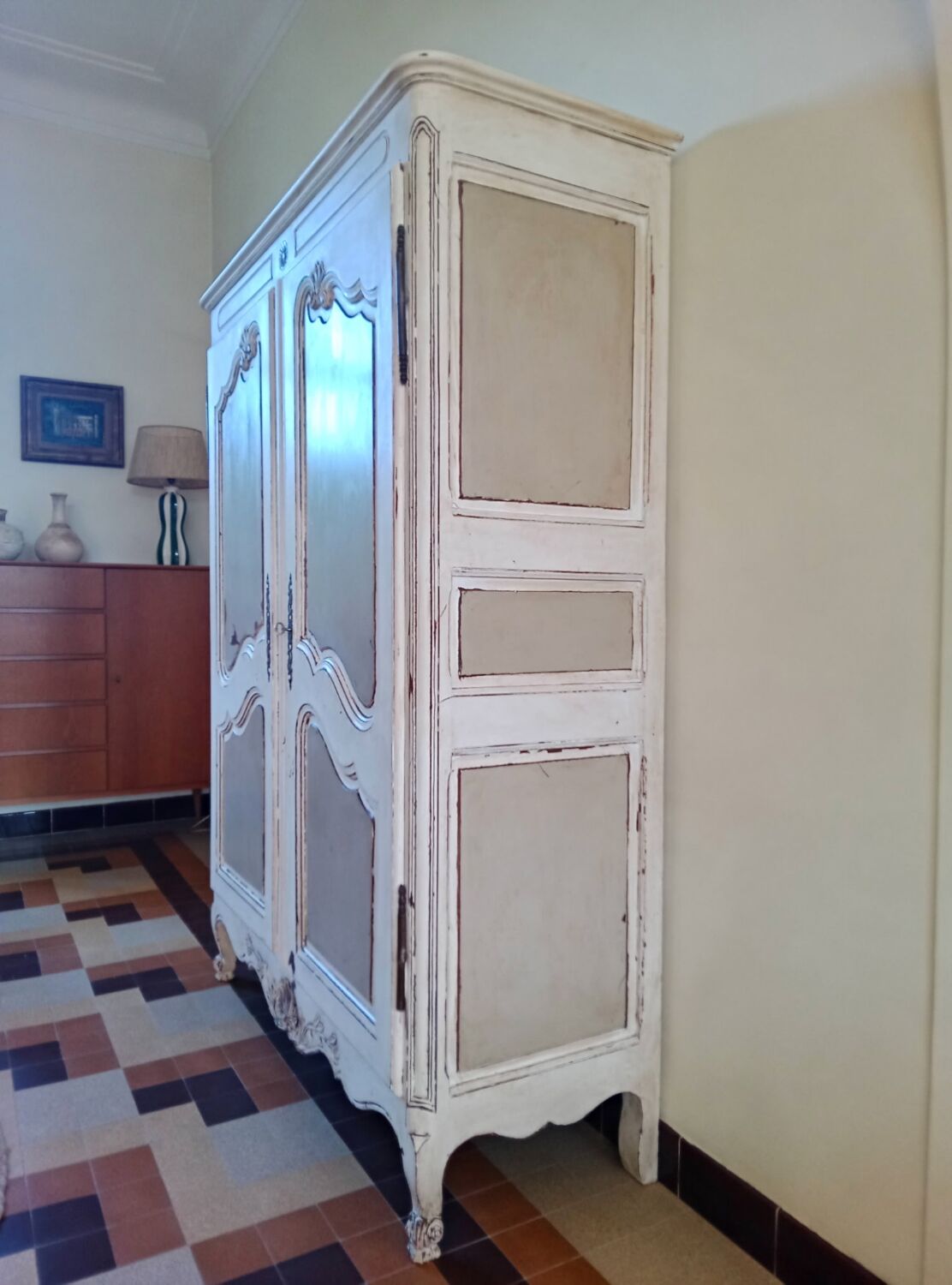 Antique patinated wardrobe