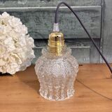 Lampe à poser art déco en globe ancien, lampe vintage artisanale