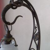 Art Nouveau wrought iron lamp