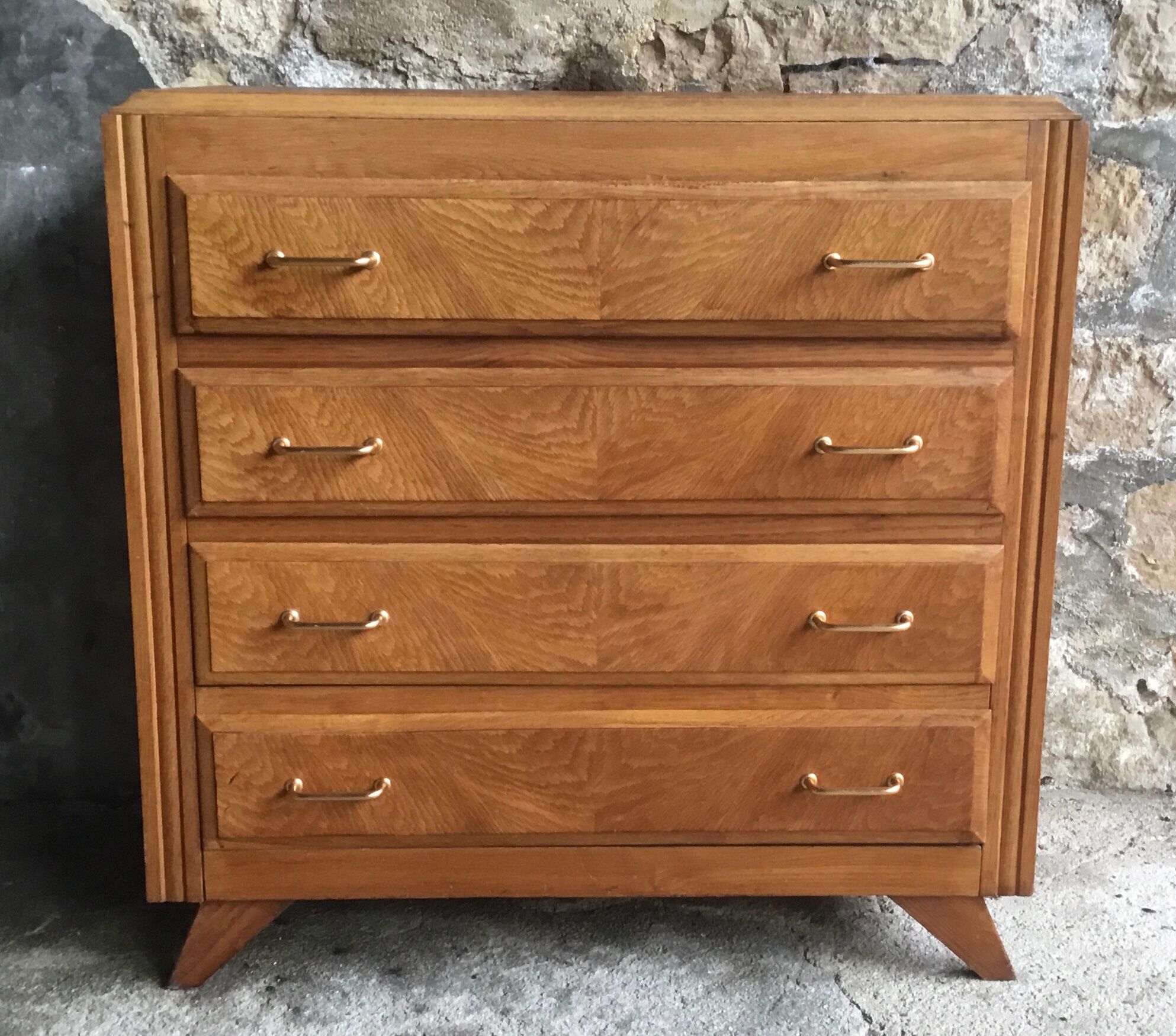 Vintage chest of drawers with compass legs - 4 drawers - 1960