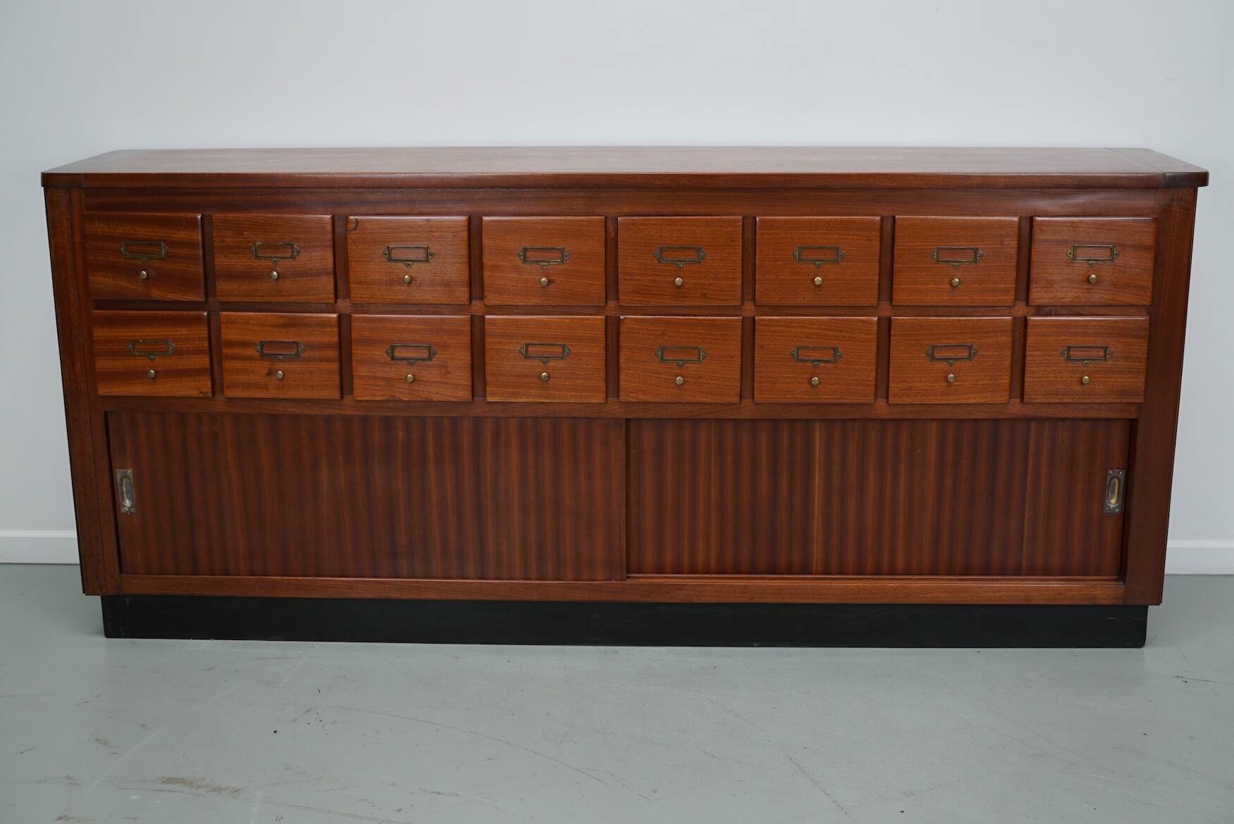 Vintage Mid-Century Dutch Hardwood Shop / Apothecary or Filing Cabinet