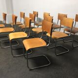 Set of 12 tubular steel chairs Mart Stam