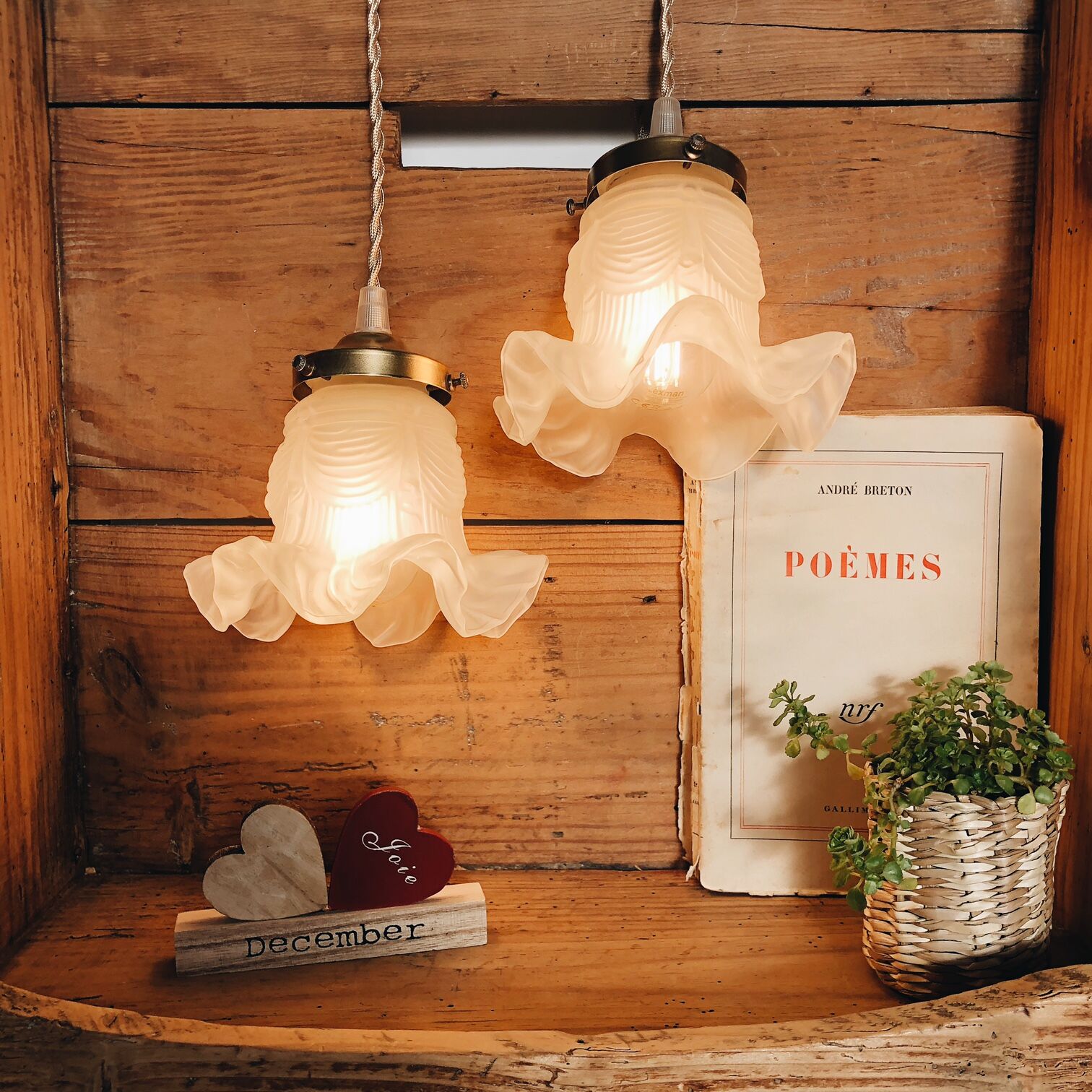 Duo of draped "tulips" walkmen