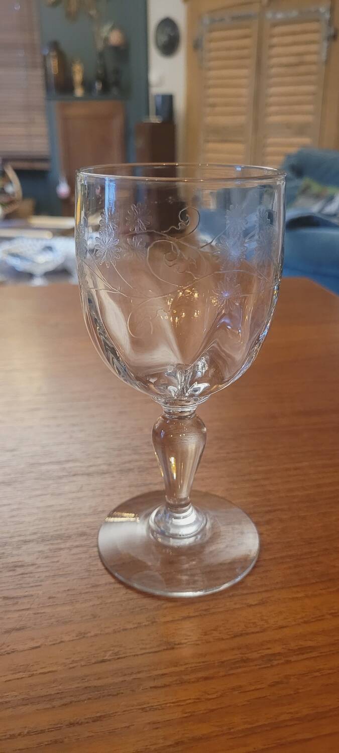 Set of 12 antique stemmed glasses