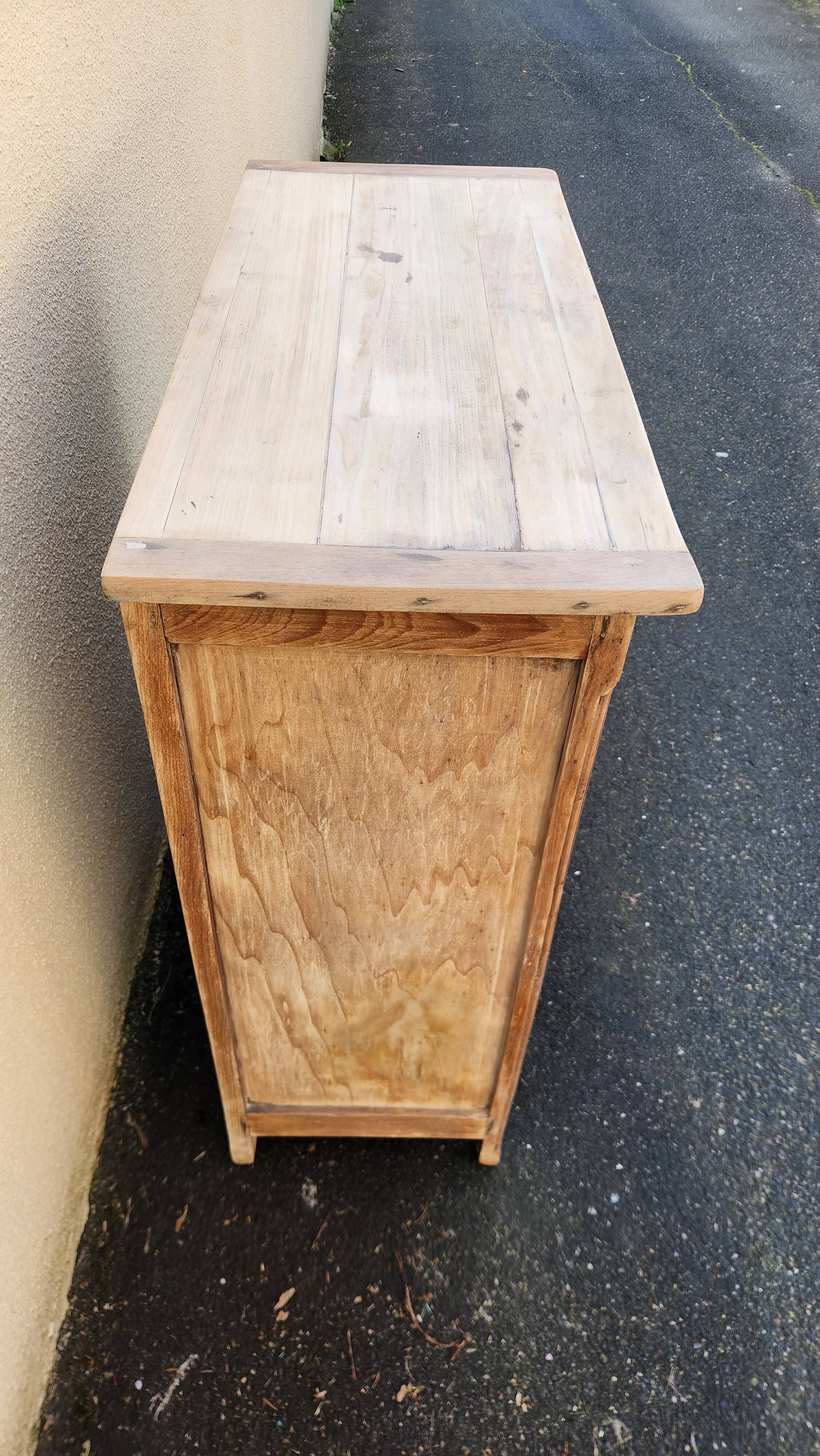 Old Parisian furniture with two doors, raw sanded.