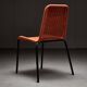 Chaises de jardin en câble plastique tressé orange