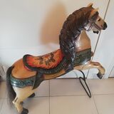 Wooden merry-go-round horse or fairground carousel