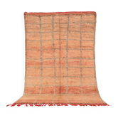 Tapis marocain vintage pêche 175 x 285 cm, tapis en laine berbère fait main, tapis boho