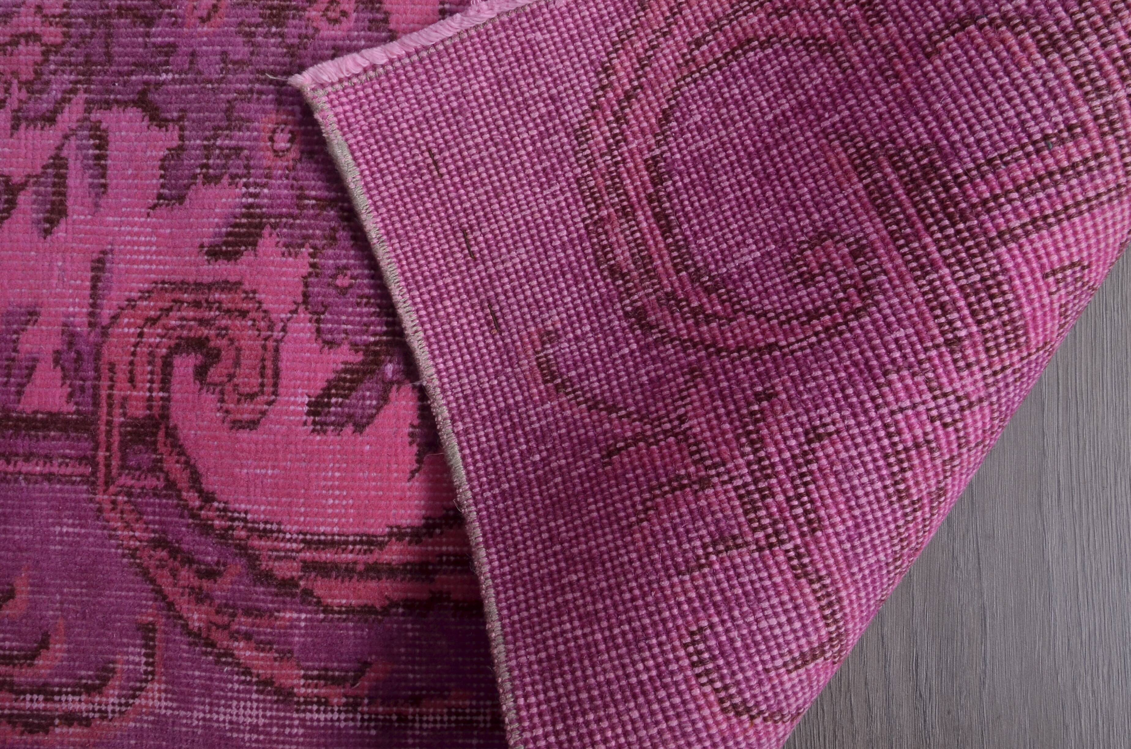 Pink Handknotted Floral Rug sku2356