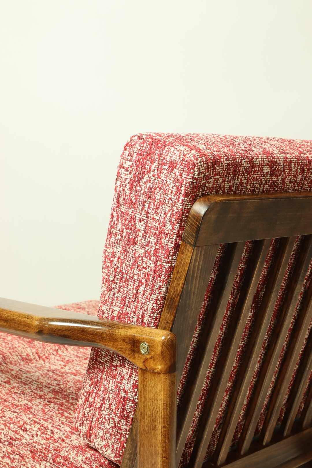 Vintage Armchair Lobster Upholstery Living Room Scandinavian, MCM, Poland 1960s