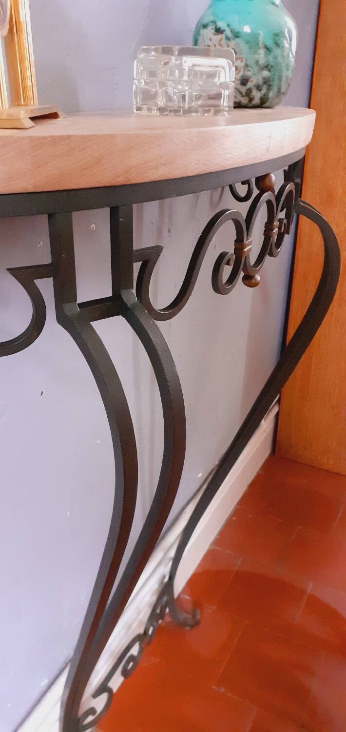 Vintage wrought iron console from the 50s