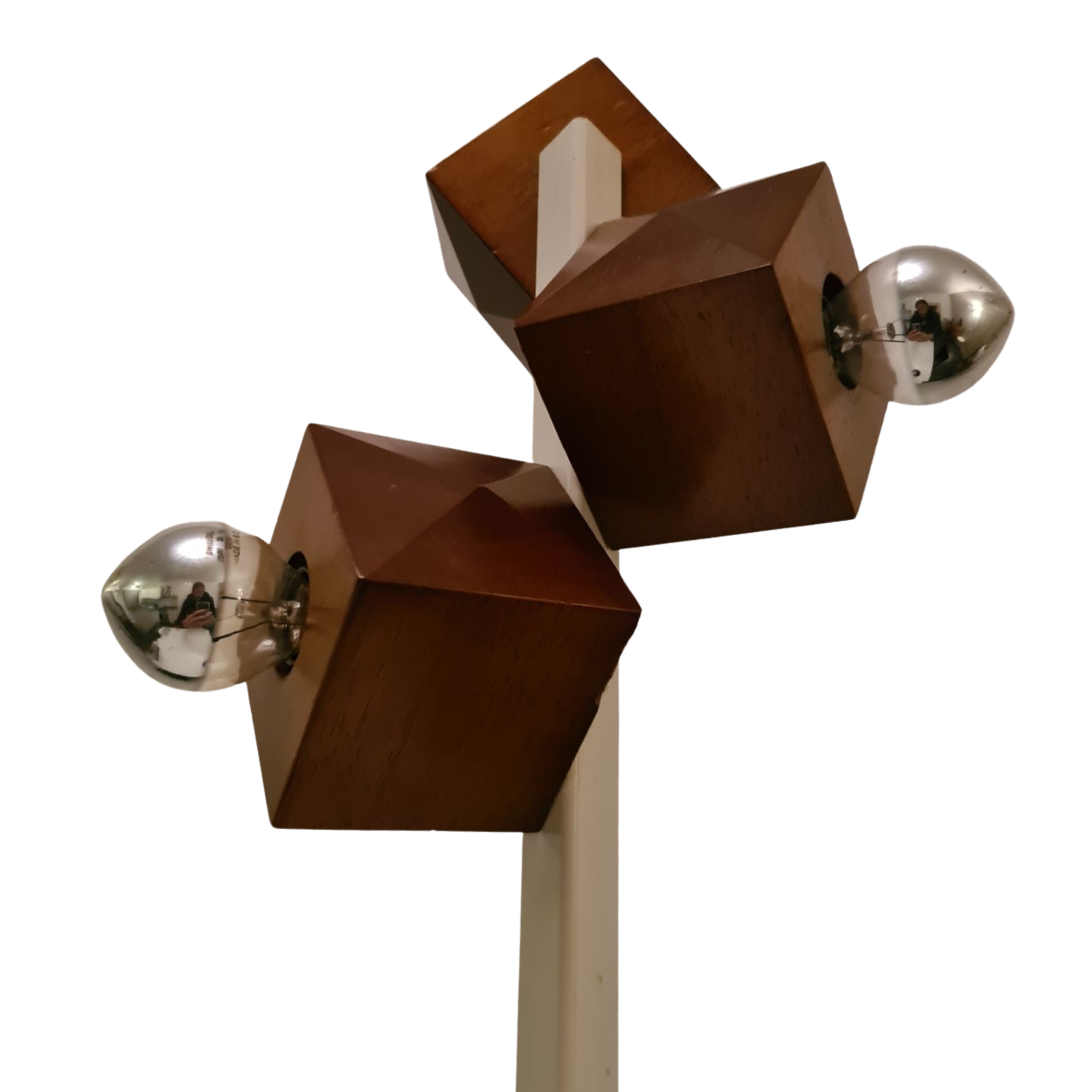 Large modernist cubist table lamp, Italy 1960s