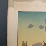 Lithograph by Henri Rivière The Sunset