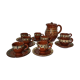 Brown glazed ceramic coffee service