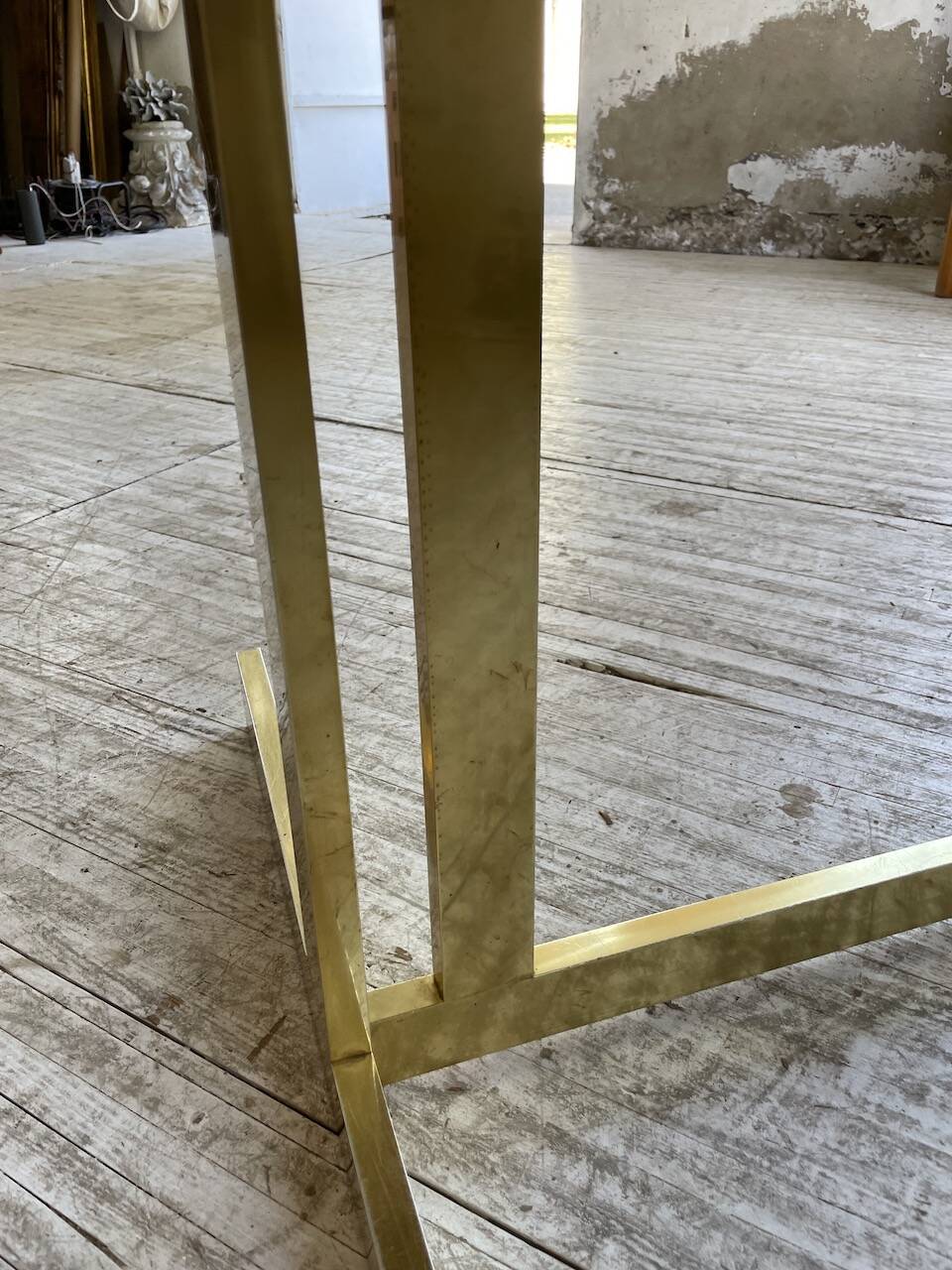 Brass table 1970 Italian lacquer