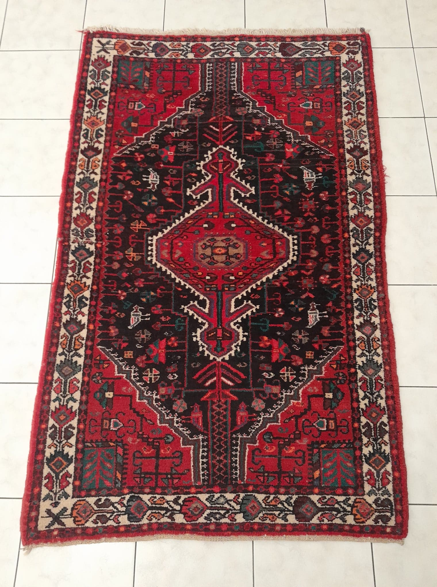 Handmade hamadan persian carpet 185x115cm