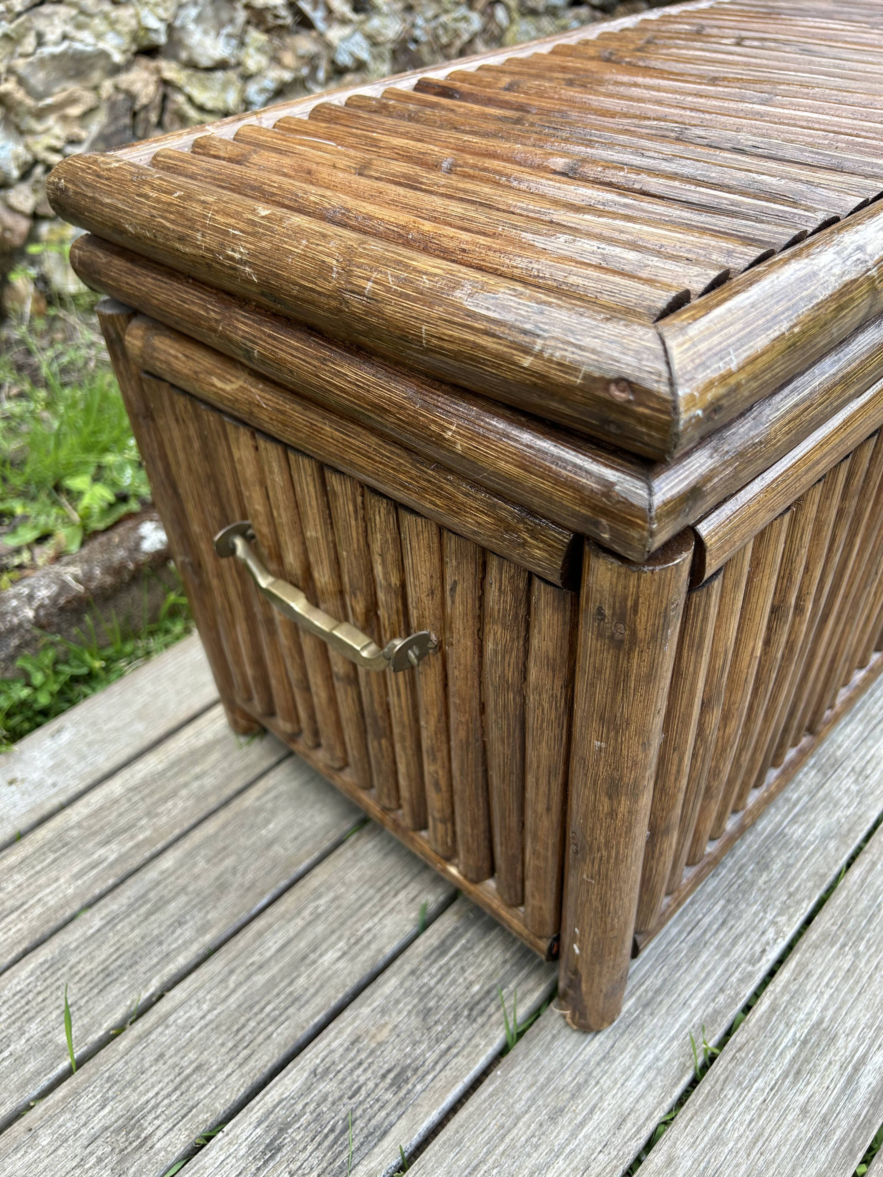 Vintage 1970 bamboo chest