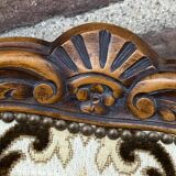 Set of 6 vintage Louis XV style French chairs, velvet upholstered, 1950s