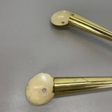 41cm Brass Stilnovo Style Theatre Wall Sconce Light, Italy 1950s