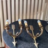 Lot d’un lustre et 2 appliques