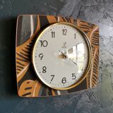 Clock silent rectangular vintage wall pendulum "Black ochre Jaz"