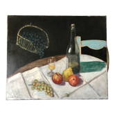 Tableau ancien huile sur toile nature morte