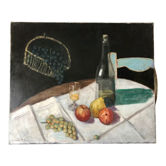 Tableau ancien huile sur toile nature morte