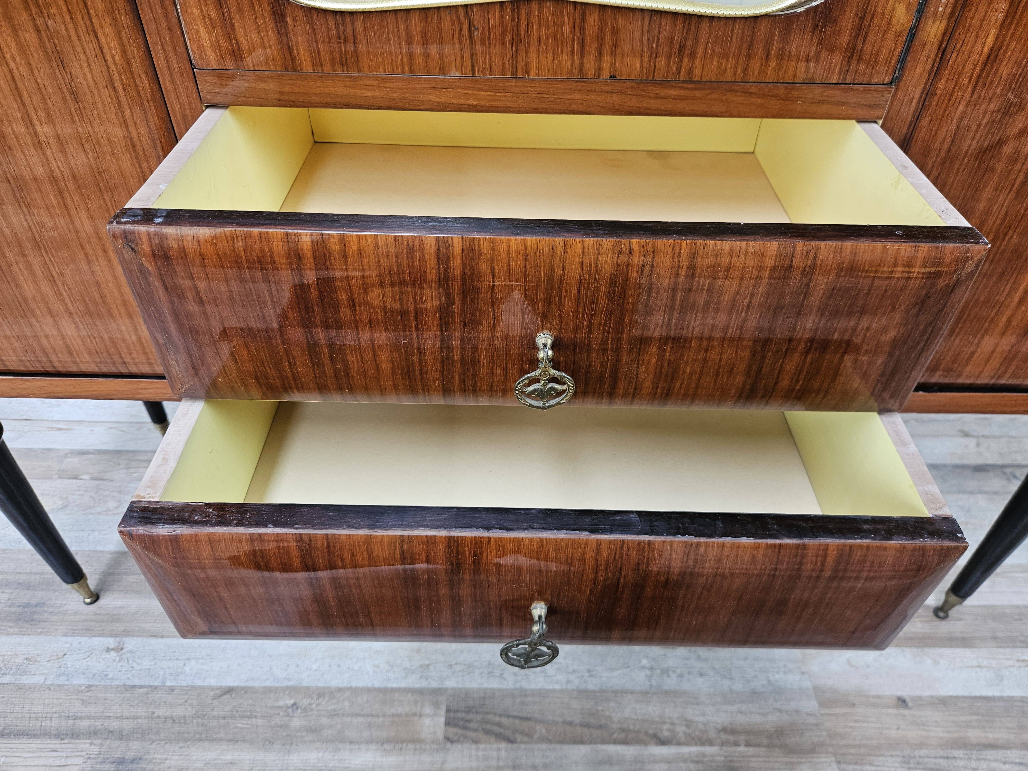 Mid-century 1960s mahogany showcase with glass top