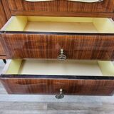 Mid-century 1960s mahogany showcase with glass top