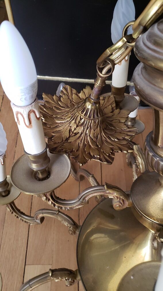 Monumental bronze chandelier