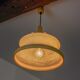 "Cocoon" pendant light, resin and pine, Italy, 1970