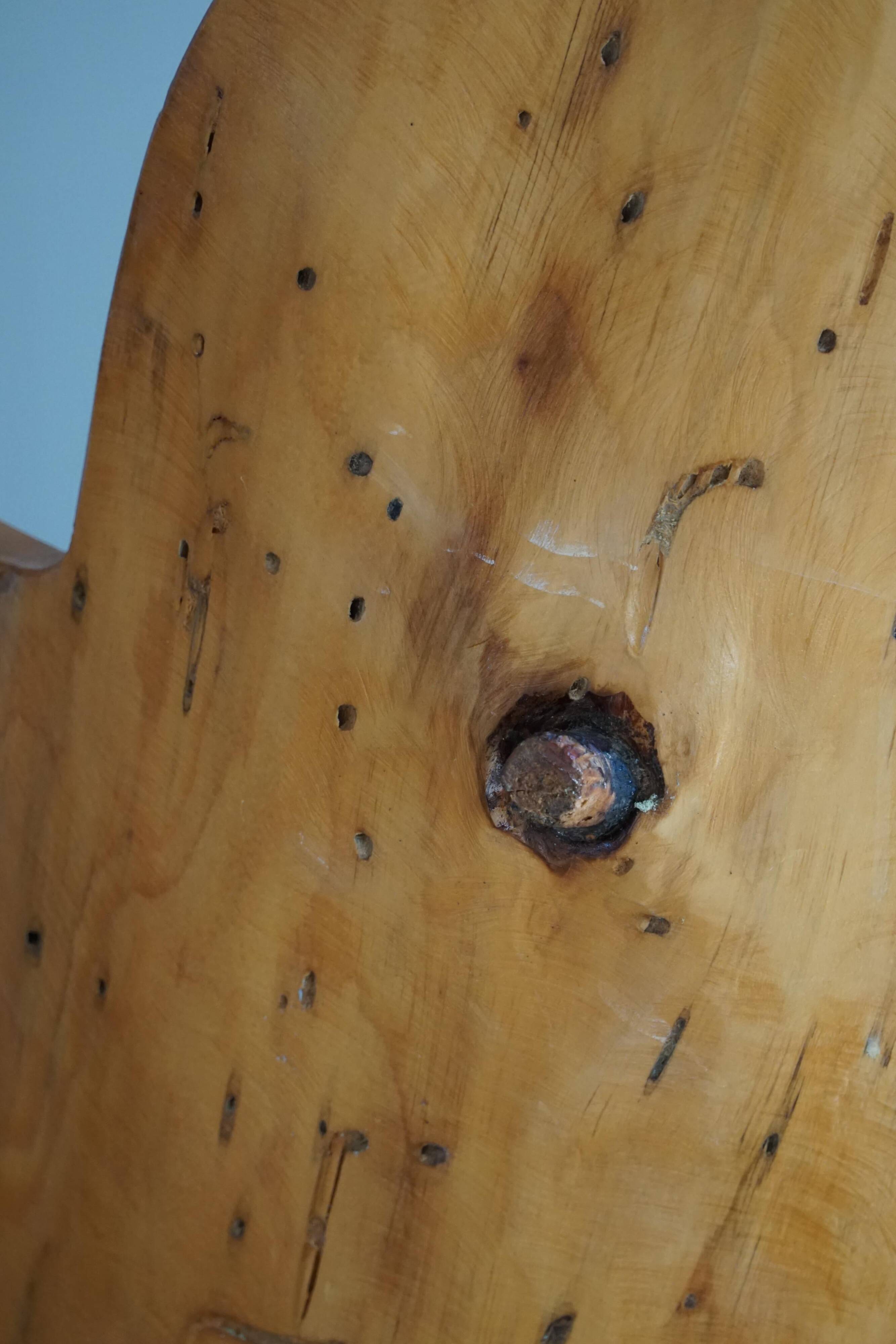 Chaise en souche en bouleau massif par un ébéniste suédois, Wabi Sabi, années 1950