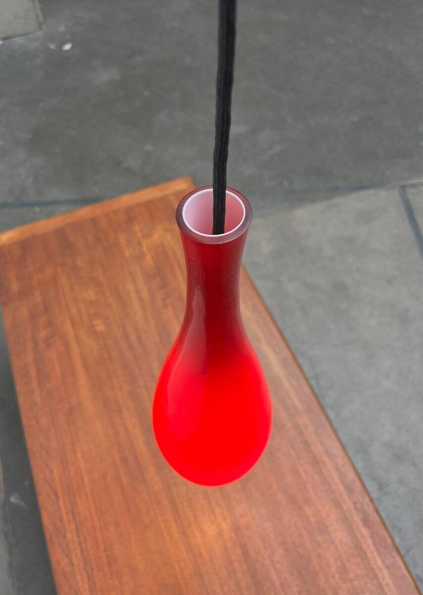 Mid-century glass pendant lamp model Bang by Jacob E. Bang for Fog & Mørup and Holmegaard, 1960s.