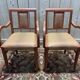 Paire de fauteuils bridge en tissu rayé terracotta