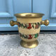 French Brass Cloisonné Style Champagne Bucket with Hand-Painted Fruit