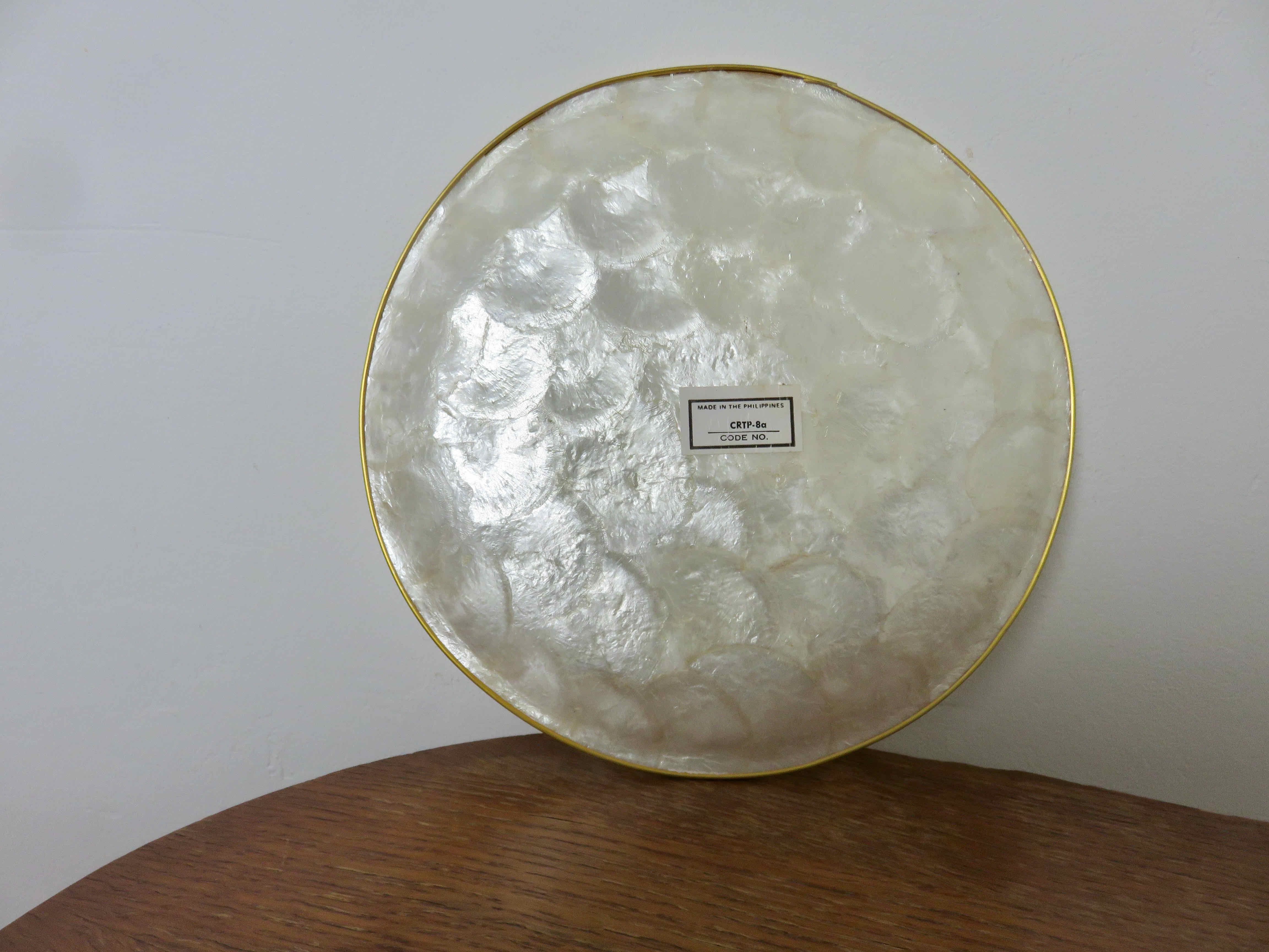 Set in Philippine mother-of-pearl, ramekin and plate