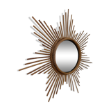 Vintage rattan sun mirror