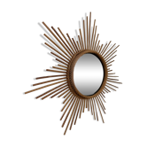 Vintage rattan sun mirror