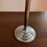 Modernist metal and leather standing ashtray