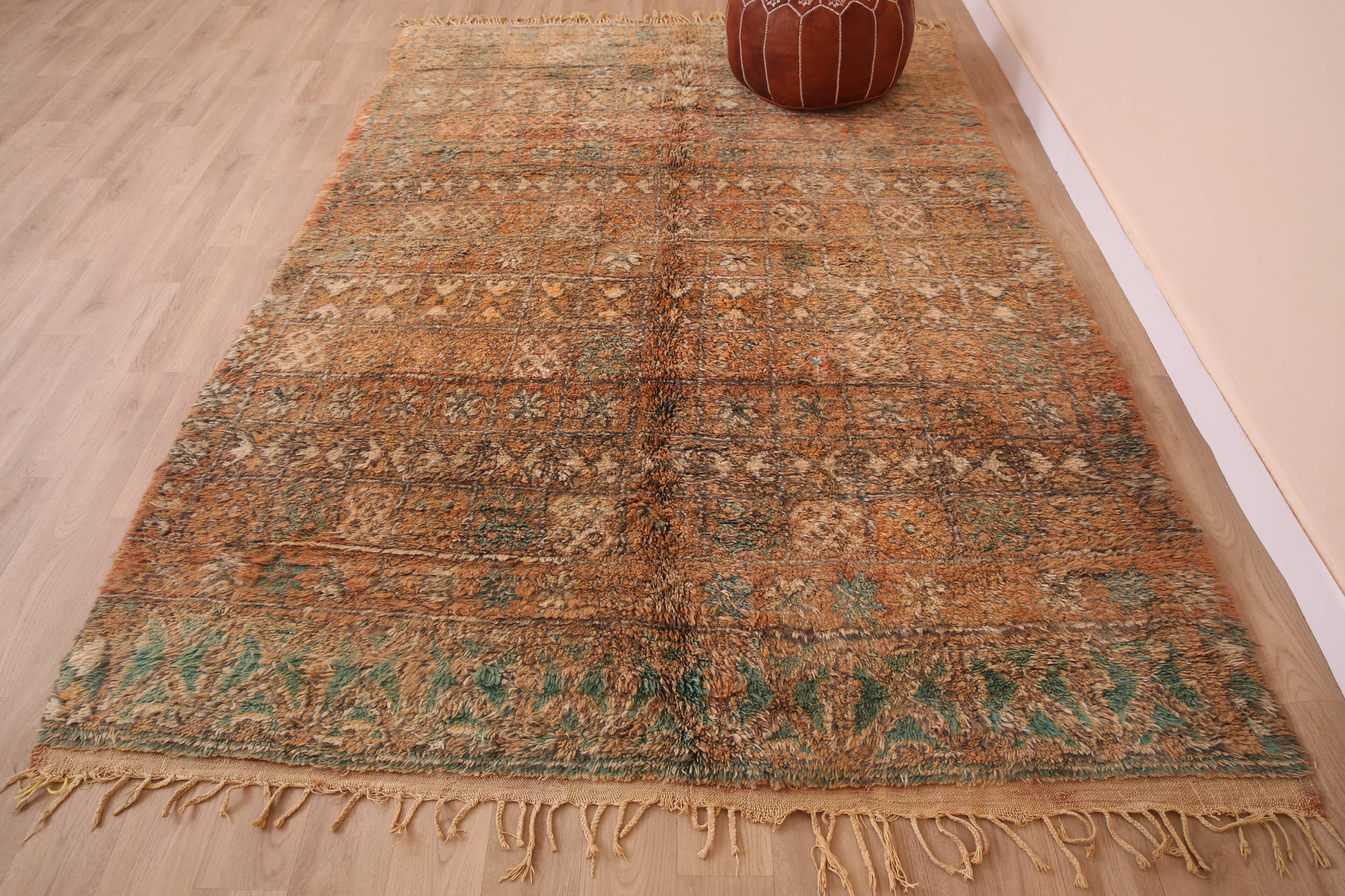 Peach Vintage Moroccan Rug 178 x 264 cm, Berber Wool Rug, Handmade Boho Rug