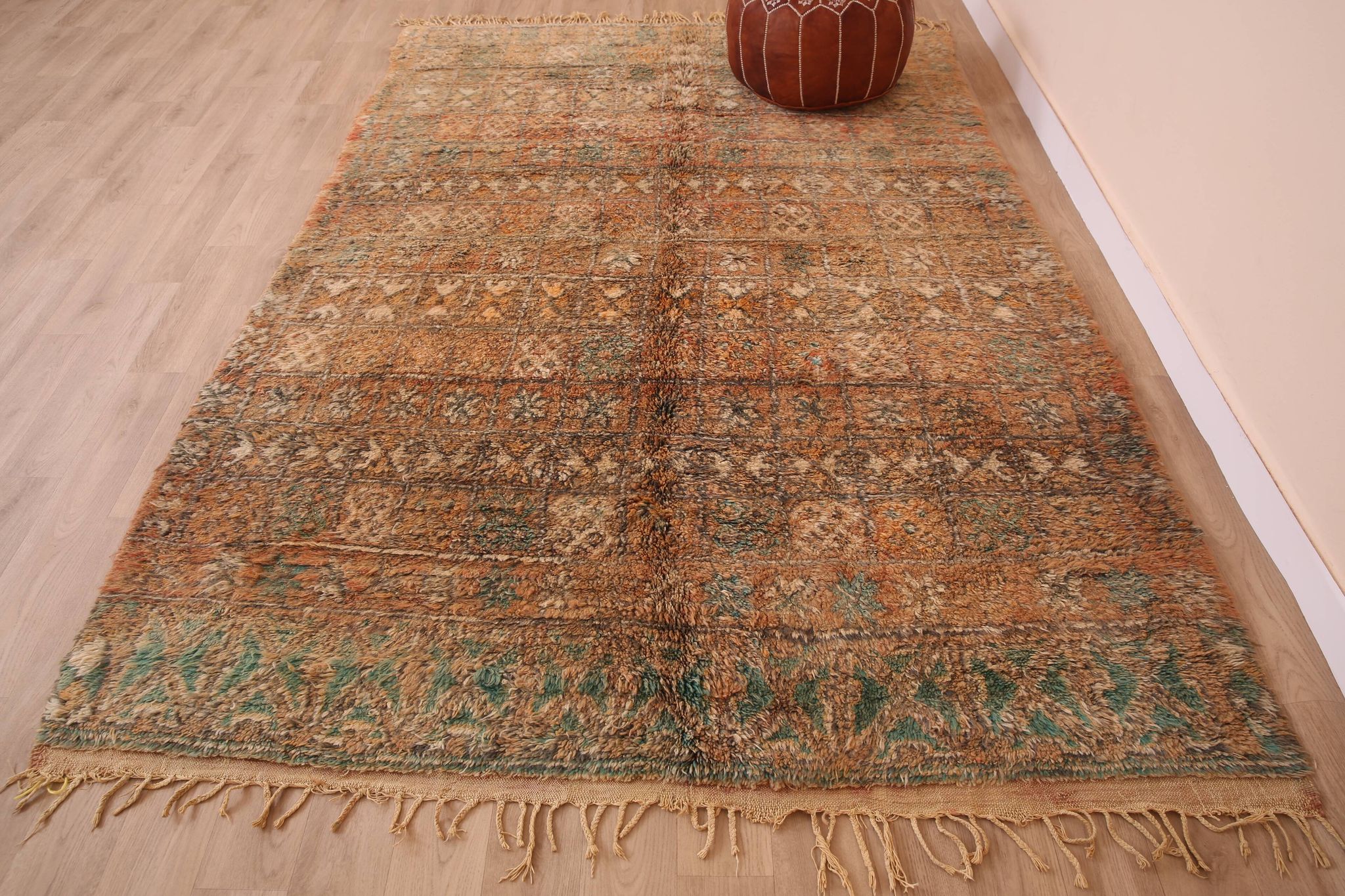 Peach Vintage Moroccan Rug 178 x 264 cm, Berber Wool Rug, Handmade Boho Rug