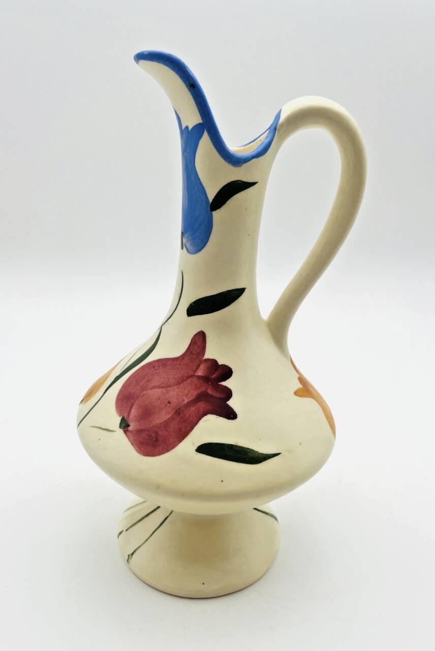 Vintage ceramic pitcher with floral decoration - 637023