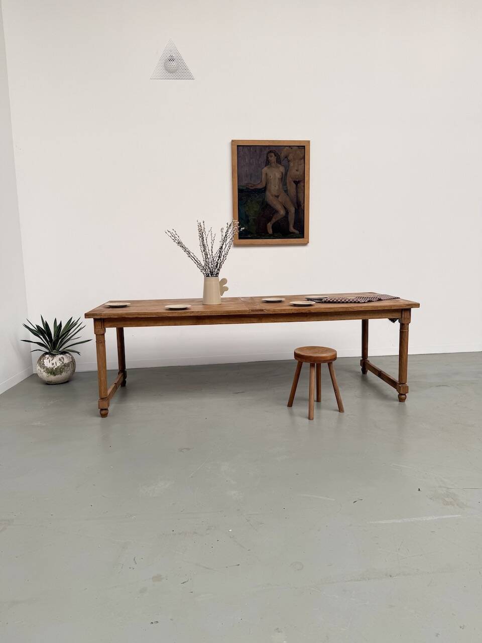 XL beech farmhouse table