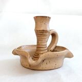 Large handmade Vallauris France ceramic ashtray candle holder