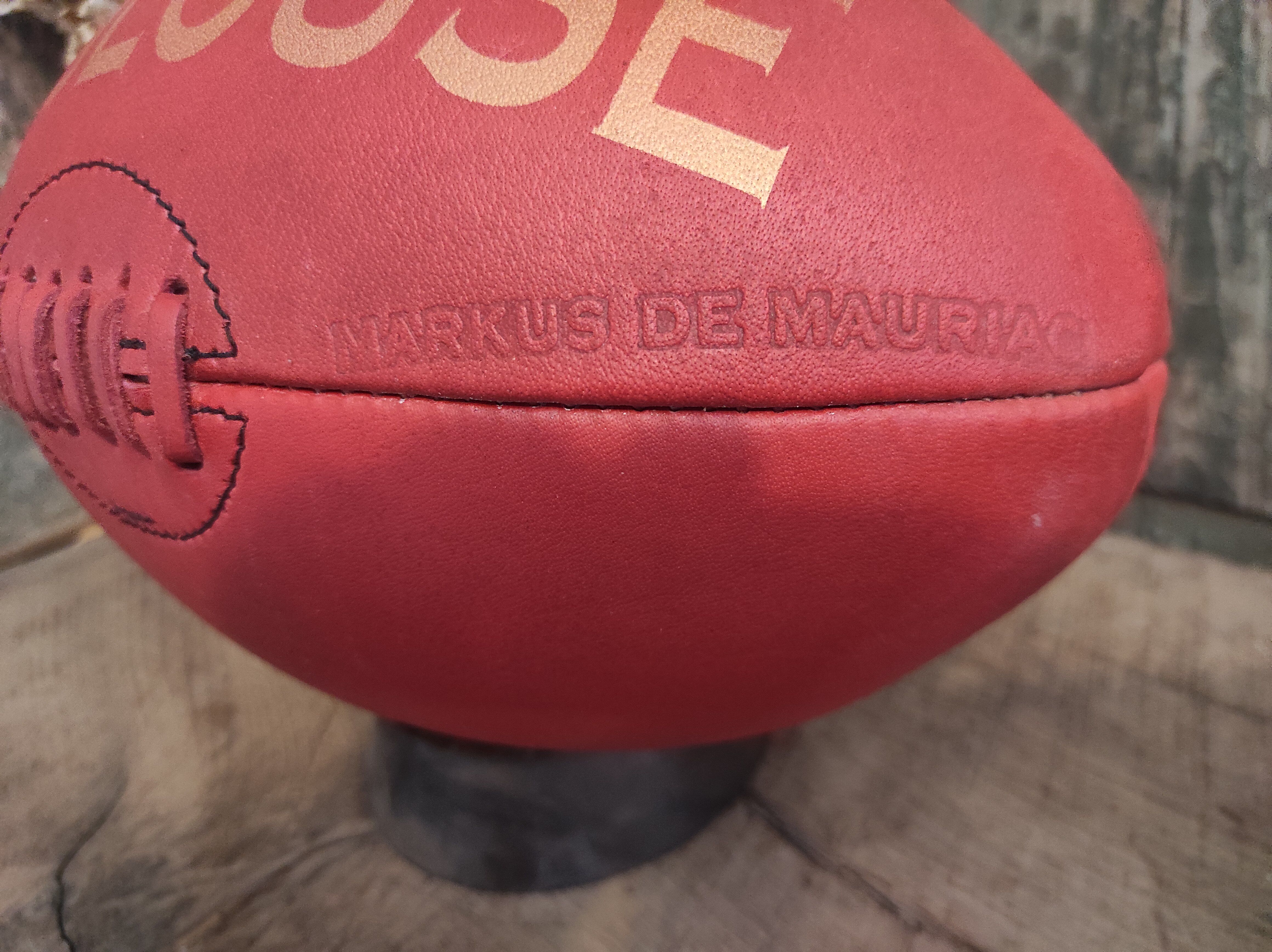 Vintage leather rugby ball Toulouse