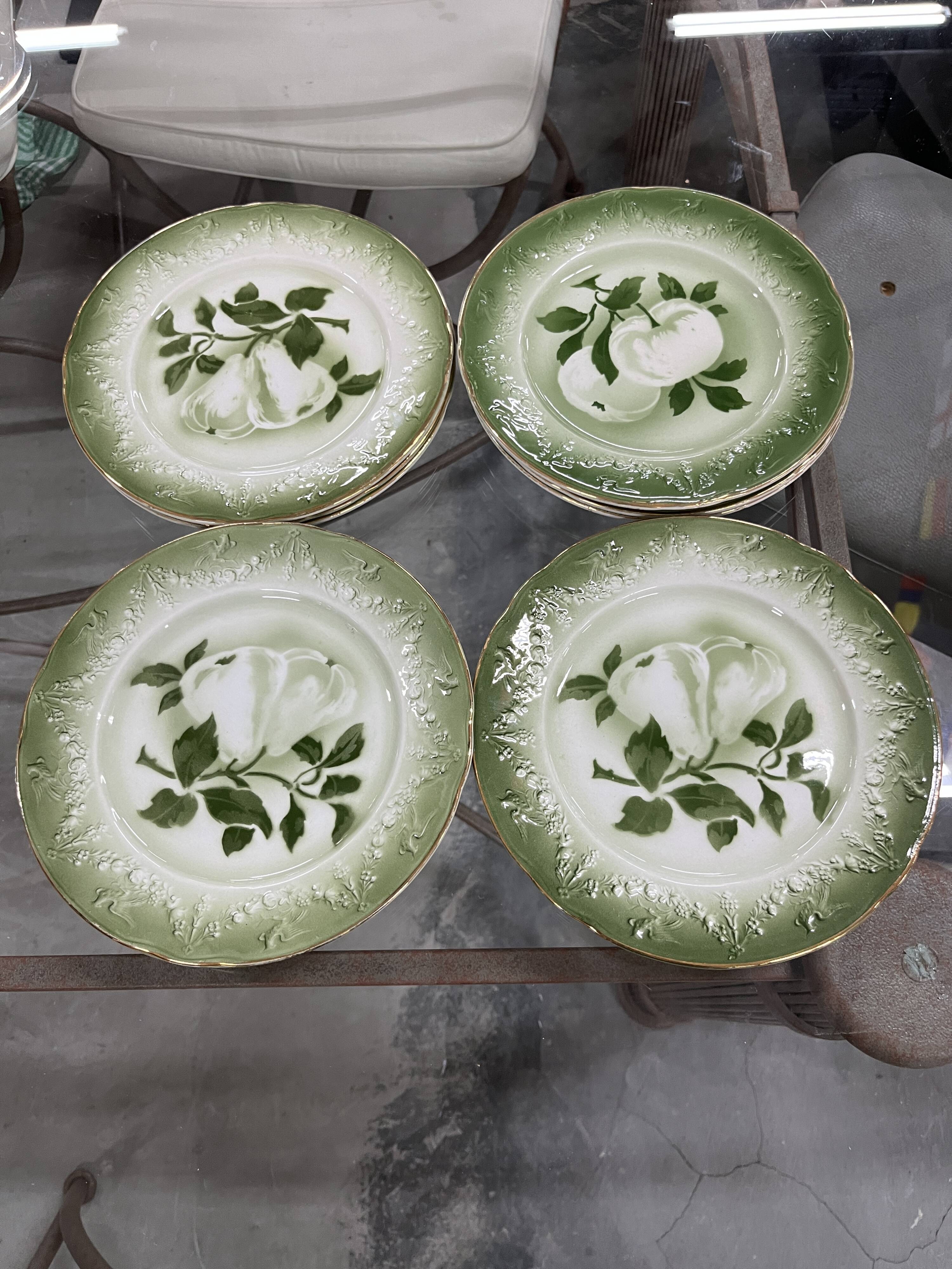 Antique K&G Lunéville France dessert plates