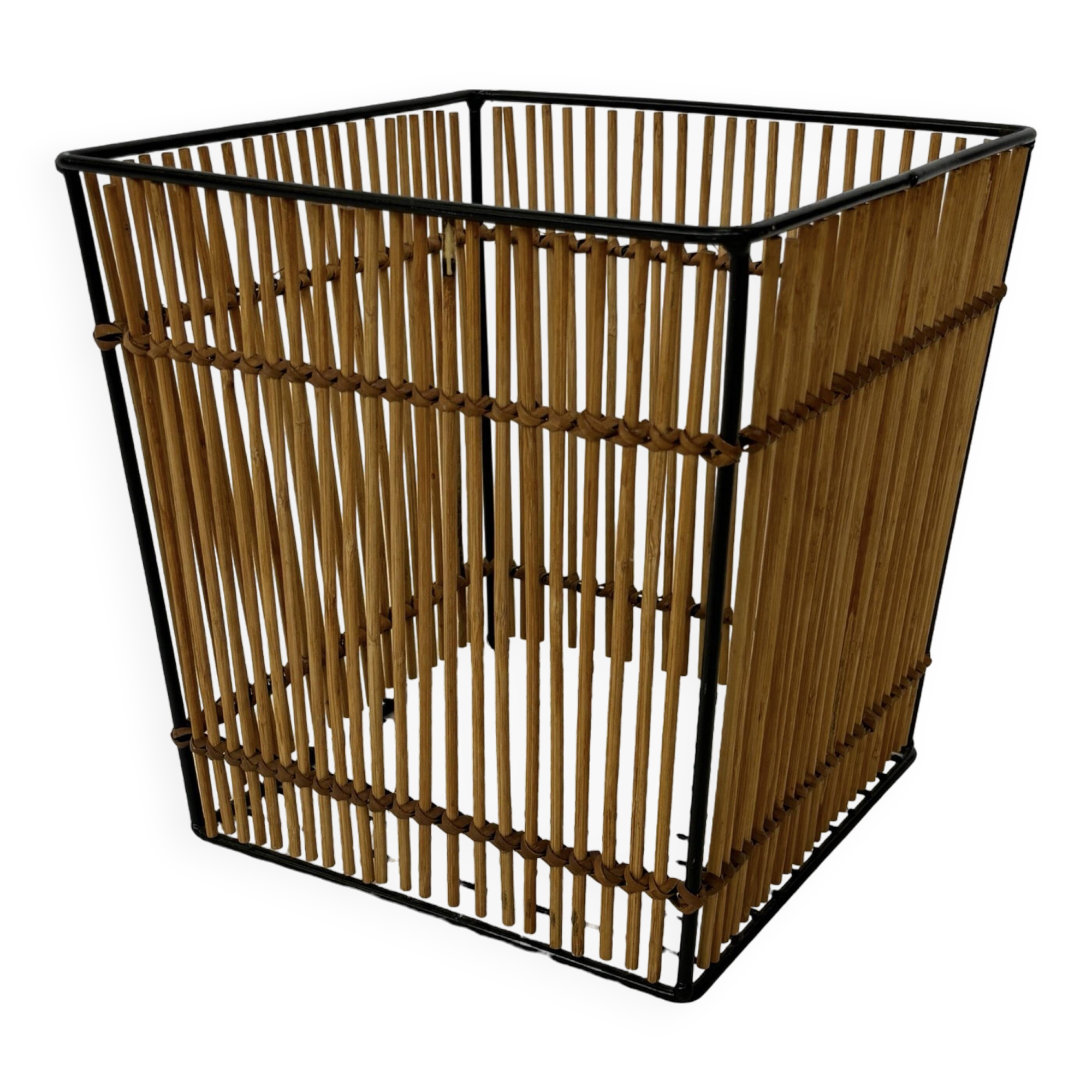 Vintage Rohe Noordwolde rattan basket by Dirk van Sliedrecht 60's Design