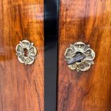 Biedermeier Chest in Walnut Veneer, Cherry, Gold Leaf & Brass, Austria, 1815