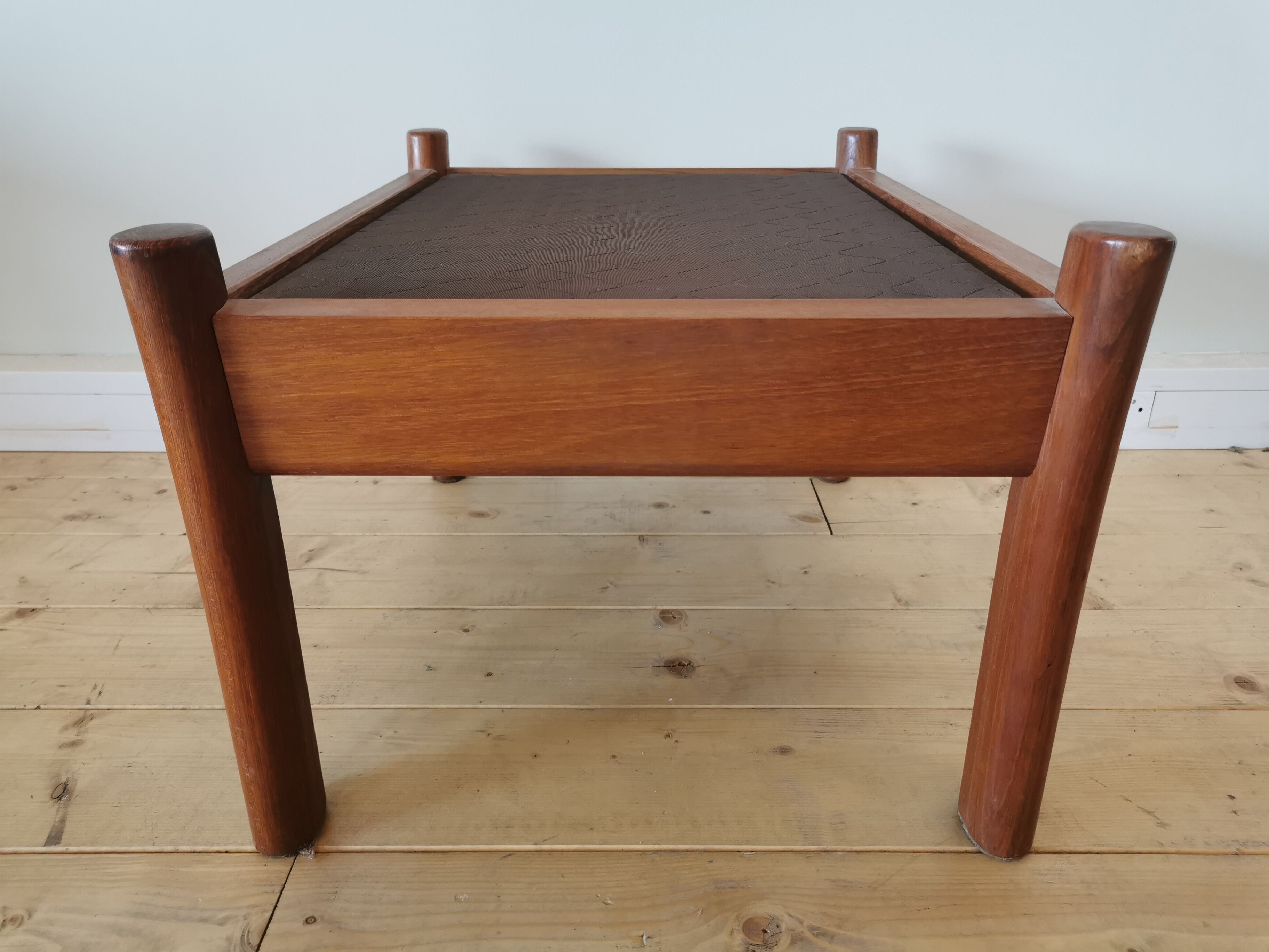 Pair of Dyrlund leather footrest 60s leather