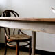 Patinated wooden dining table